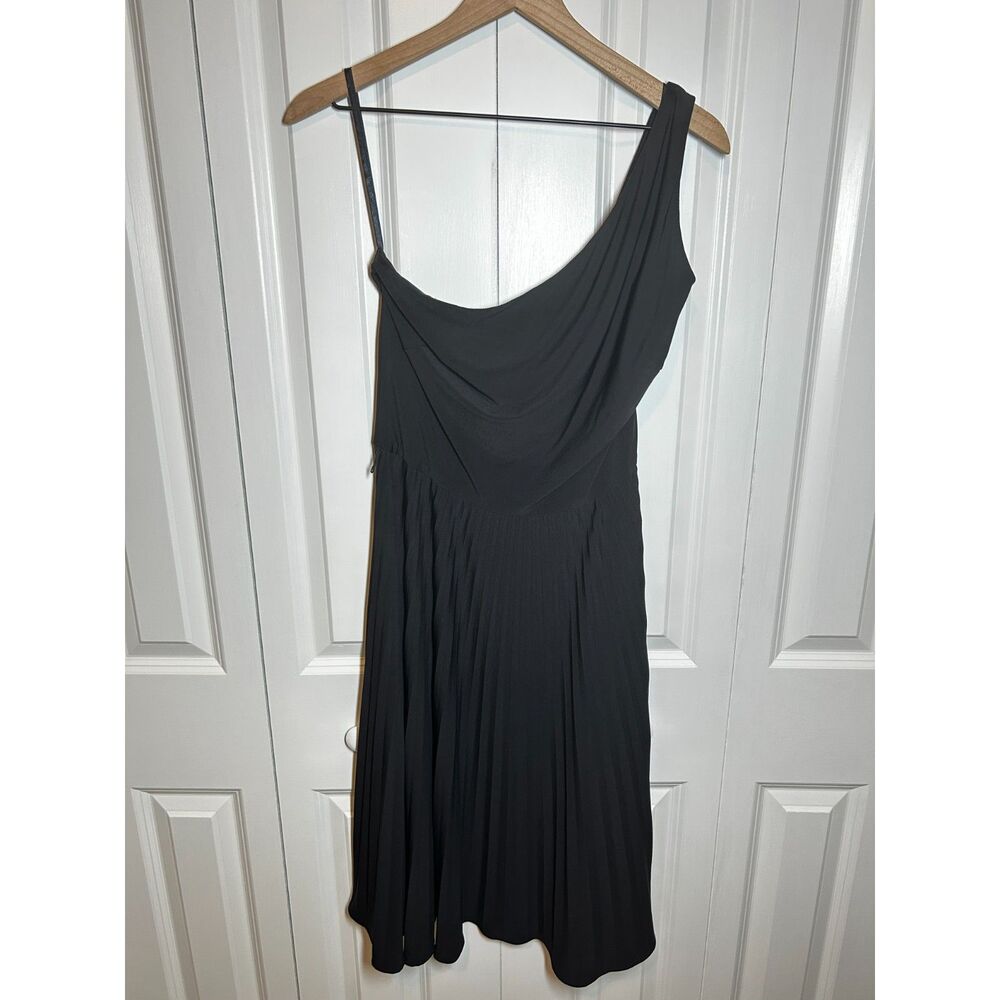 White House Black Market Asymmetric Draped One Shoulder Pleated Midi Dress 12